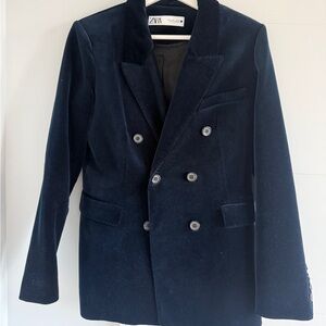 Zara women’s 100% cotton velvet blazer